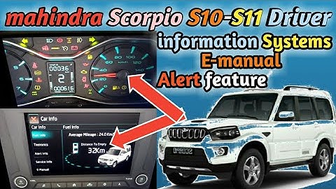 mahindra Scorpio S10 S11 Driver Information System E-manual  Alert Features | सचेतनामुलक संदेश