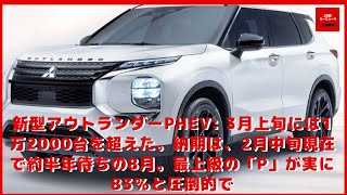 三菱 新型アウトランダーphev 3月上旬には1万00台を超えた 納期は 2月中旬現在で約半年待ちの8月 最上級の P が実に と圧倒的で 自動車動画まとめサイト