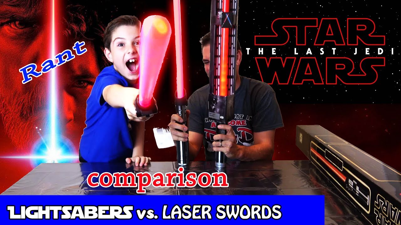 Star Wars Lightsabers vs Laser Swords Comparison! The Last Jedi Disaster YouTube
