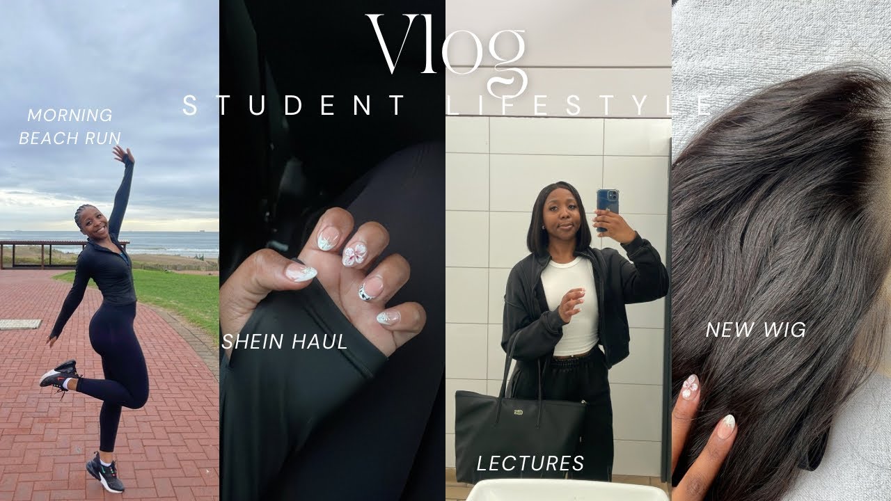 Student Lifestyle Vlog | Beach Run , New Wig , SHEIN Haul & Lectures 