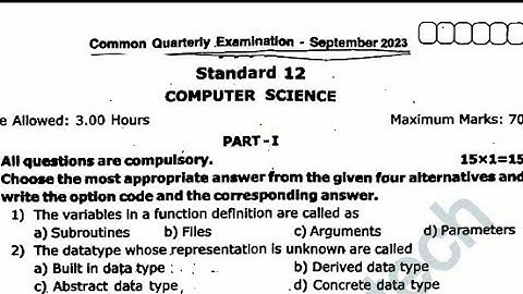 12THSTD COMPUTER SCIENCE COMMON QUARTERLYEXAM SEPTEMBER-2023 OFFICIAL ORIGINAL QUESTION PAPER LEAKED