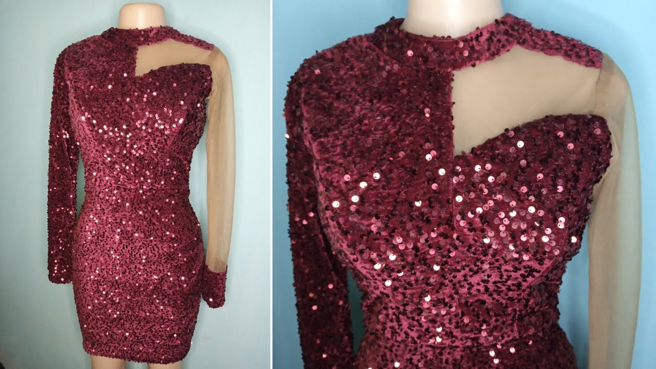 how to draft/cut this half illusion neckline - YouTube