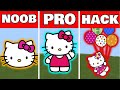 Pixel Art(NOOB vs PRO vs HACKER) Hello Kitty in minecraft