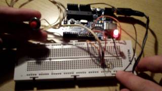 Arduino button state example with debounce