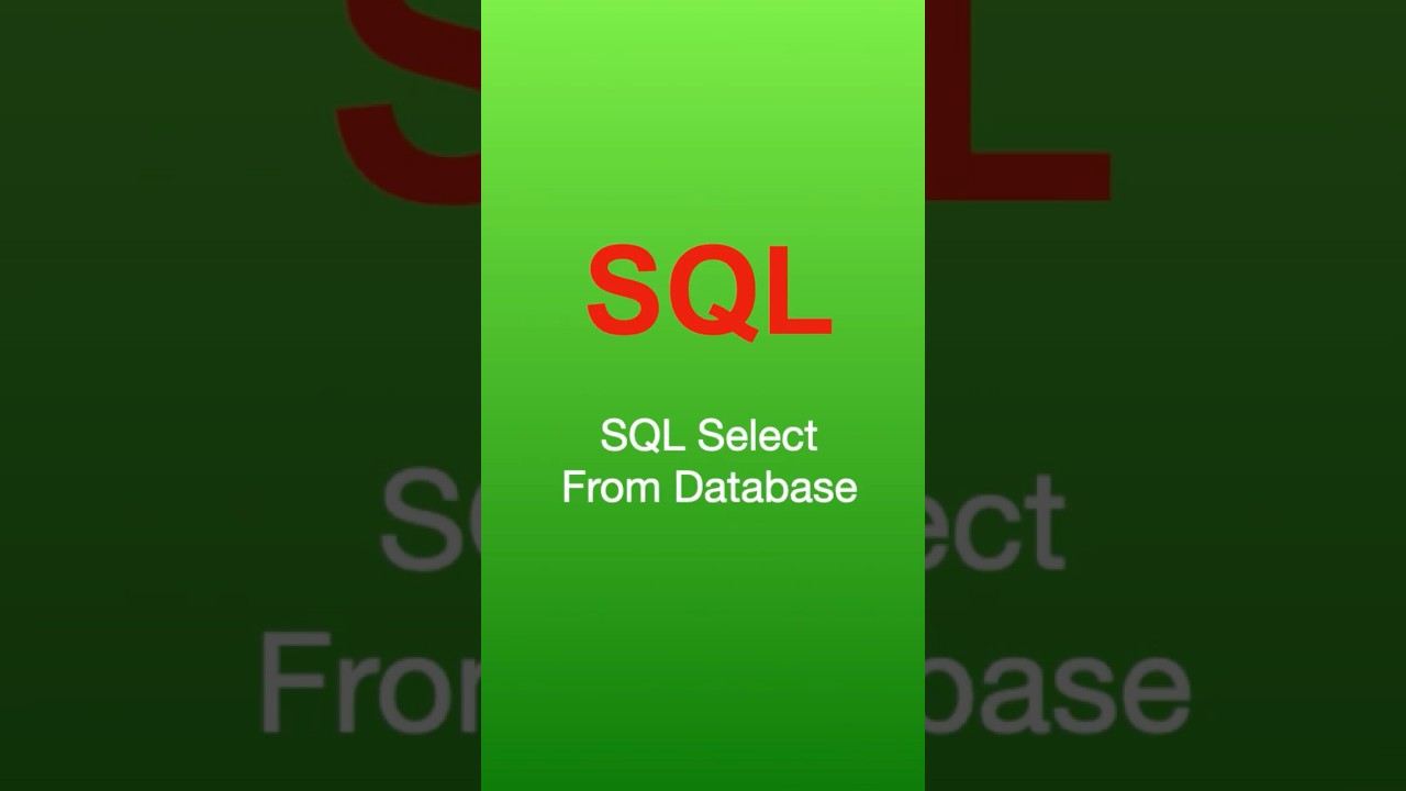SQL Select From Database #sql #mysql #coding #techtips 