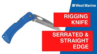 West Marine Stainless Steel Rigging Knifes Serrated & Straight Edge