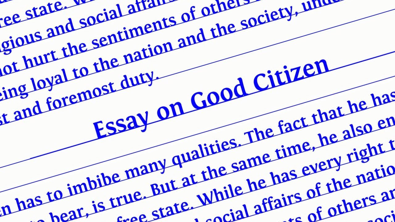 essay about a good citizen