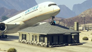 Crazy Man Built House In The Runway ... Pilot Have To Do Emergency Landing -- Gta 5