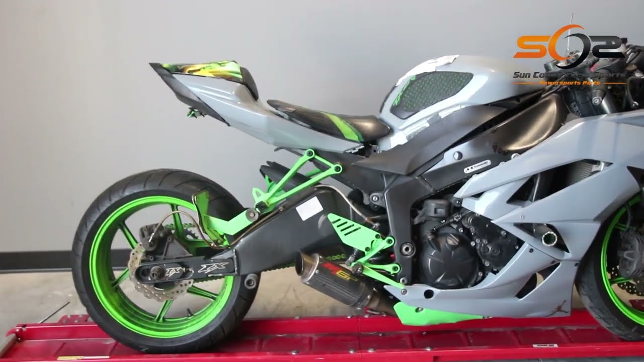 09 Kawasaki Ninja ZX6R Rear Seat Solo Cowl Cover (Hulk) - Sun