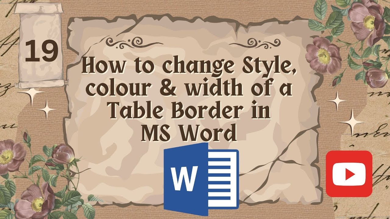 How to Change Style, Color and Width of a Table Border in MS Word | MS ...