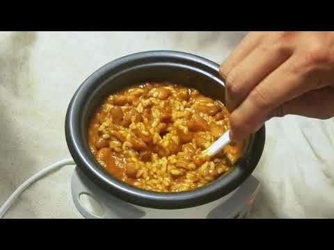 cooking Canned Chili & Rice in Mini Rice Cooker