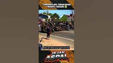 sopir truk terdiam melihat truck nya terguling #shorts