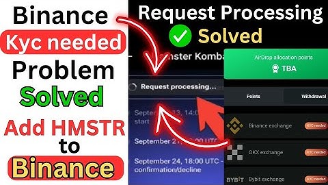 Binance Kyc needed Request Processing Problem Solved| Reset Hamster Kombat Withdrawal Option