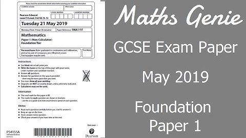 Edexcel GCSE Maths May 2019 1F Exam Paper Walkthrough