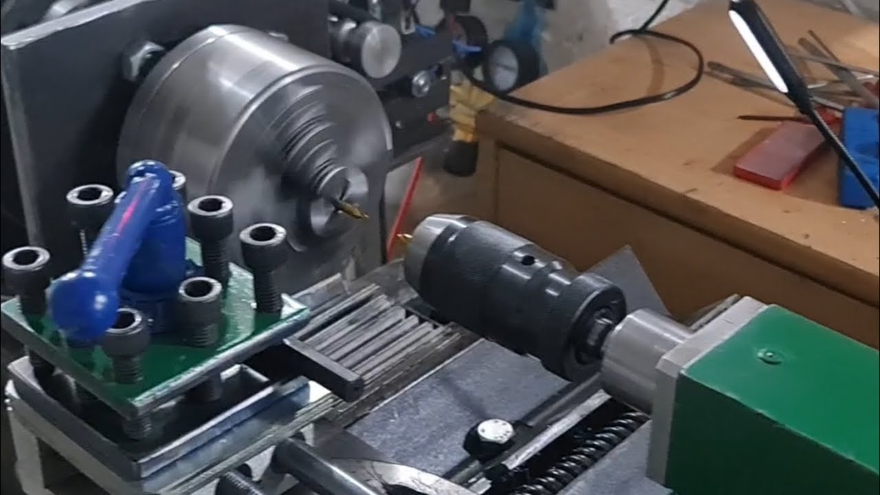 homemade metal lathe machine part 6 adjustment and test YouTube