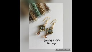 SuperDuo and Swarovski Pear Drop - Jewel of the Nile Earrings