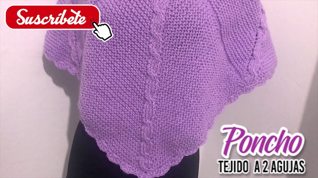 Плетеное пончо на две иглы | Корица ♥