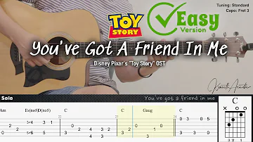 You've Got A Friend In Me (Easy Version) - Randy Newman | Fingerstyle Guitar | TAB + Chords + Lyrics