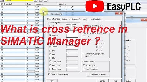 Cross refrence in Simatic Manager ?PLC Programming Tutorials for Beginners