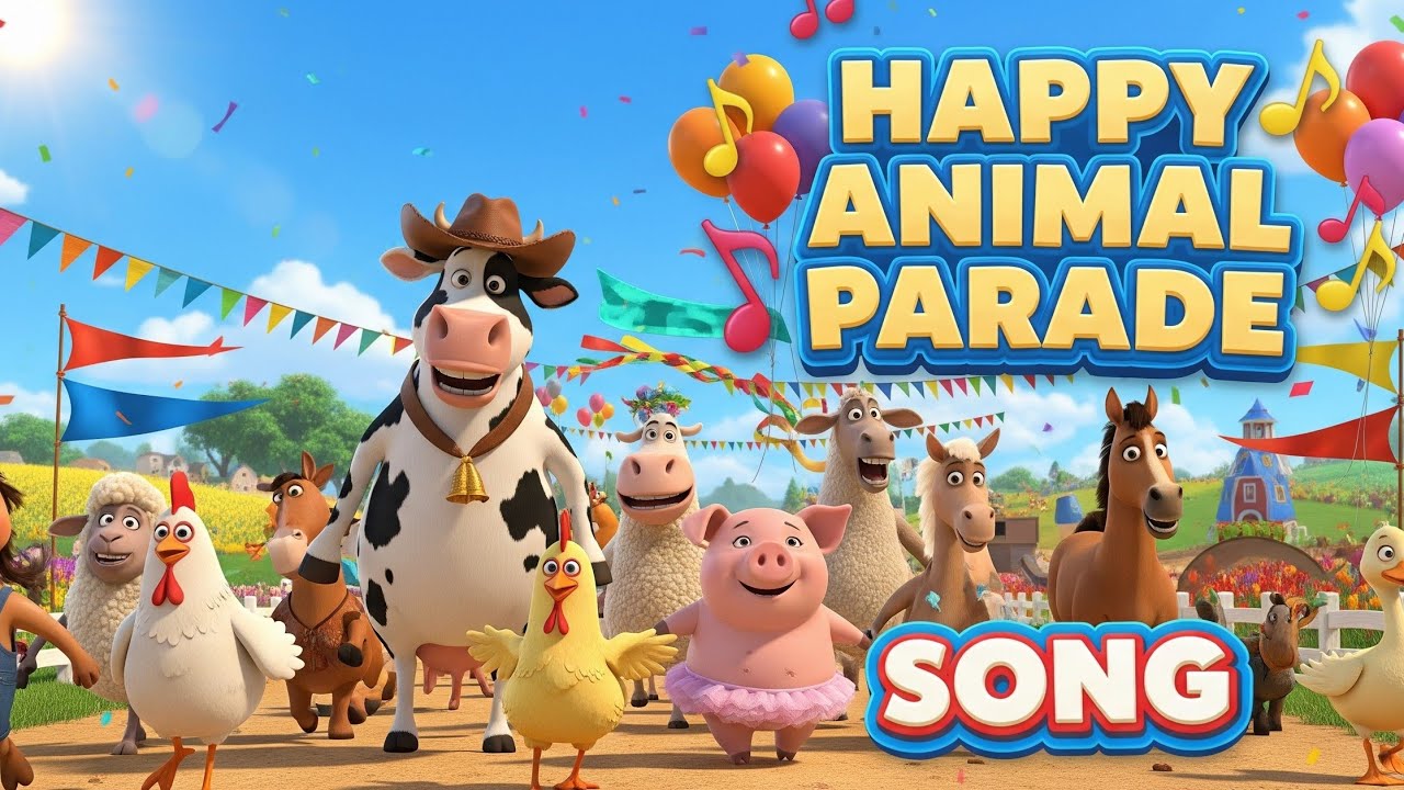 🎶🐾 HAPPY ANIMAL PARADE ! Sing-Along Animal Sounds Song for Kids | MDLY KIDS 🦉🐄