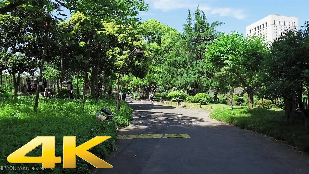 Walking around Hibiya park, Tokyo - Long Take【東京・日比谷公園】 4K