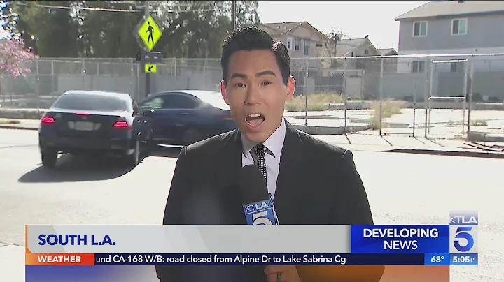 KTLA reporter talking about deadly hit-and-run is interrupted by car wreck