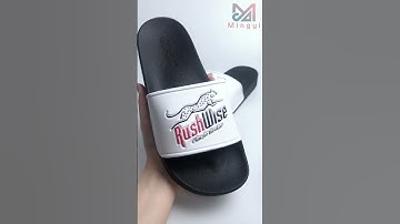 Custom embossed logo slides | Black & white design #shorts