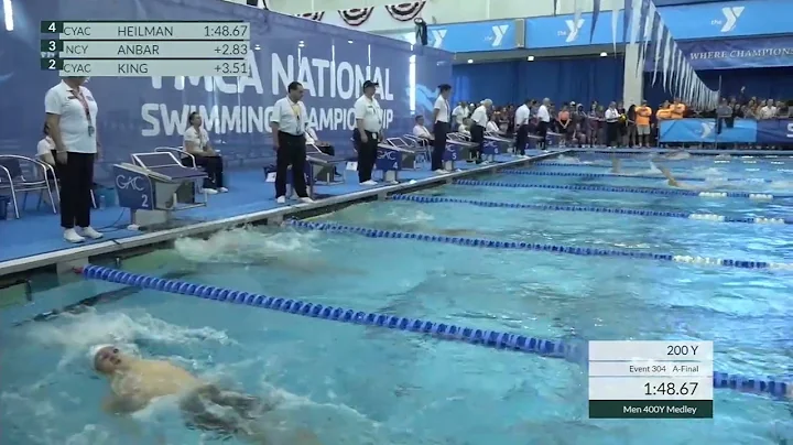 Thomas  Hellman touches the wall first in the Men'...