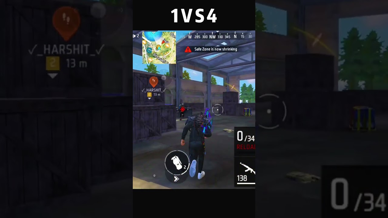 1vs4 destroyed in seconds 😱 m18-87😱 