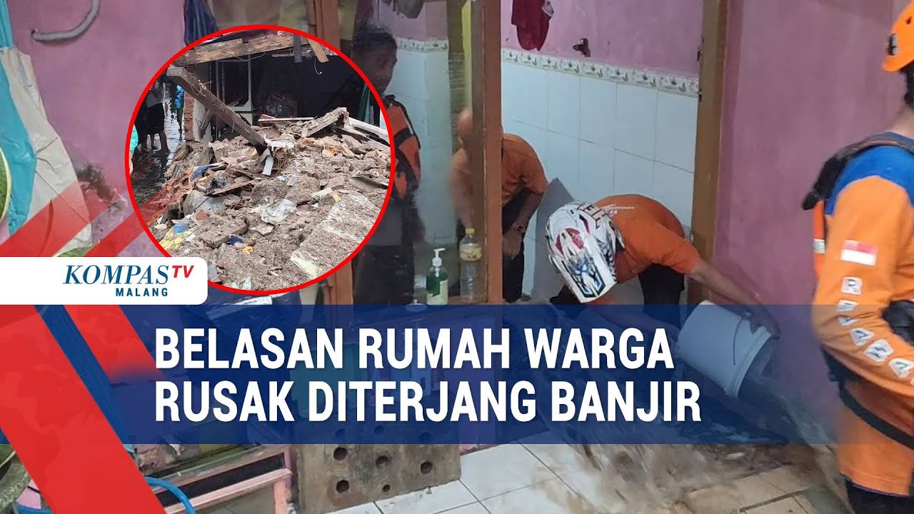 Hujan Deras, Belasan Rumah Warga di Kota Malang Rusak Diterjang Banjir