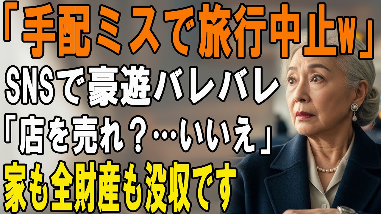 「チケット手配ミスで旅行中止」と嘘つき、私の金で実母とグアム豪遊する嫁。「店を売って借金返せ」と罵倒されたので、即日でマンションと全財産を差し押さえた結果www【シニアライフ】【60代以上の方へ】