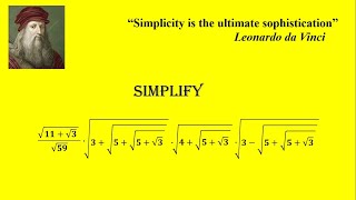 Math Olympiad | Simplifying nested square roots | A simple problem which not everyone can solve