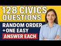128 Civics Questions for the U.S. Citizenship Interview 2025 (Random Order + One Easy Answer Each)