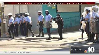 Police Fire Tear Gas and Rubber Bullets at Crowd Throwing Rocks in West Philadelphia | NBC10