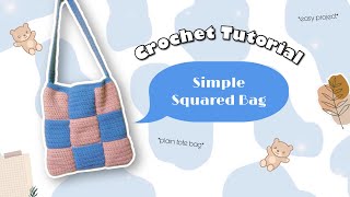 *tutorial* crochet Simple Squared tote bag 2023 // easy, beginner friendly, pinterest