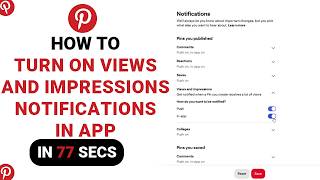 How to Turn On Views And Impressions Notifications In App on Pinterest [NEW]