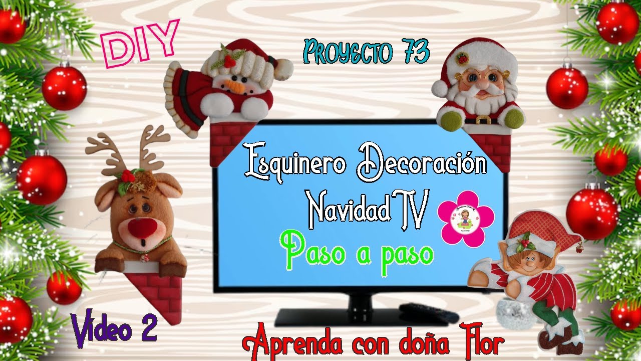 Esquineros navidad TV, Vídeo dos/DIY/Paso a paso + moldes gratis#manualidades, #navidad,#hechoamano