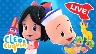 🔴 DIRECTO 🔴 Canciones infantiles de Cleo y Cuquín - Música para niños sin parar