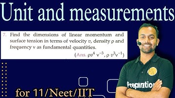 Pfp-7. unit and measurements: Find the dimension of linear momentum and surface tension in terms of