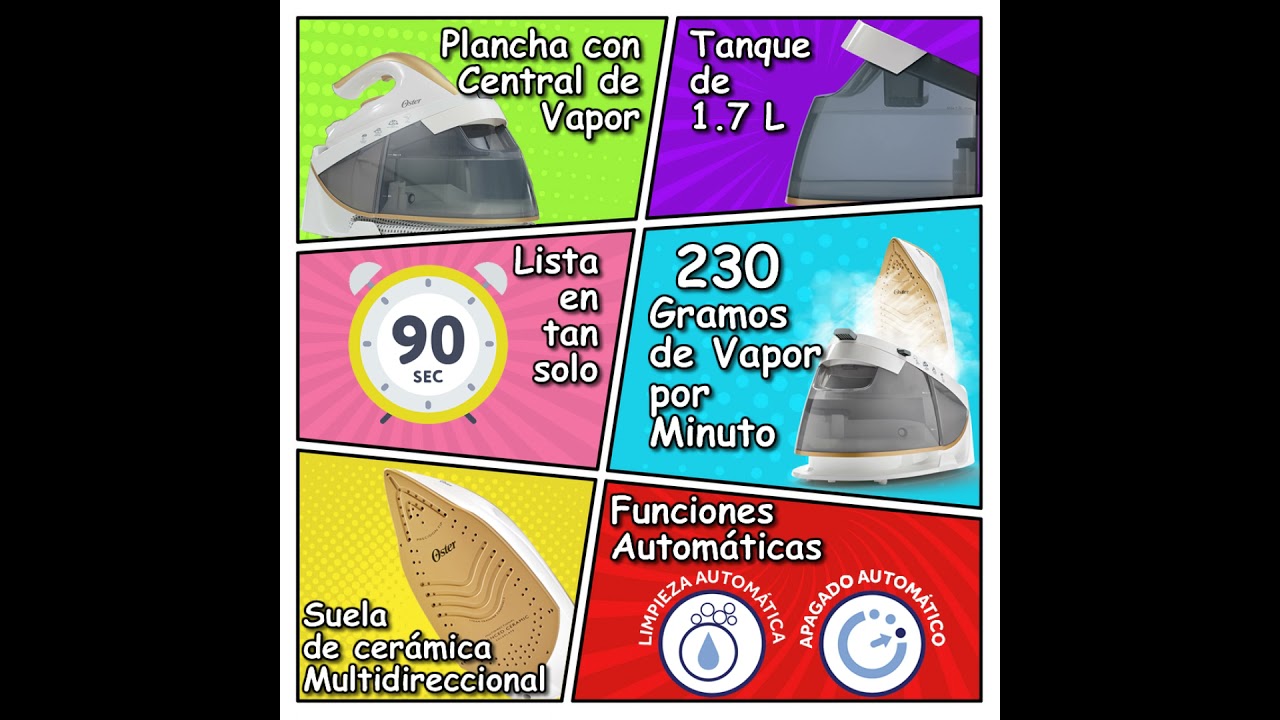 Plancha con Central de Vapor Oster