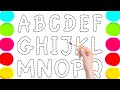 Alphabet, ABC song, abcd, a to z, Kids rhymes, collection for writing along dotted lines for toddler