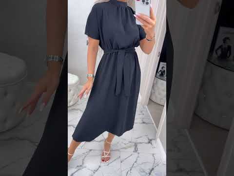 Красива літня жіноча сукня міді з поясом бежева коктейльна сукня сарафан вечірня на літо, видео 3