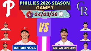Philadelphia Phillies @ Colorado Rockies LIVE 3D Mode | Radio-Style Play-by-Play #phillies
