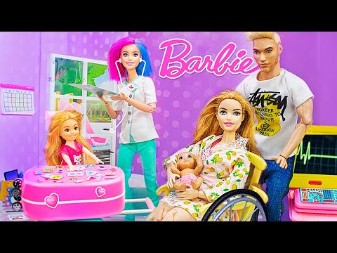 Barbie Doll Family New Baby Stories - Nursery, Packing for Hospital & Baby Arrival