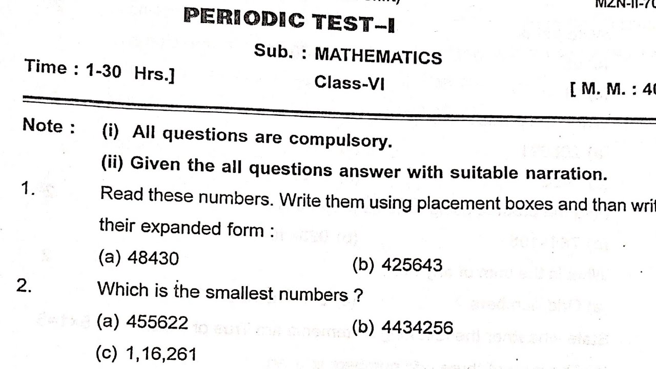 6th class essay 1 question paper english