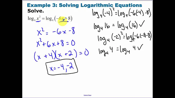 7.4 and 7.5 Solving Logarithm Equations