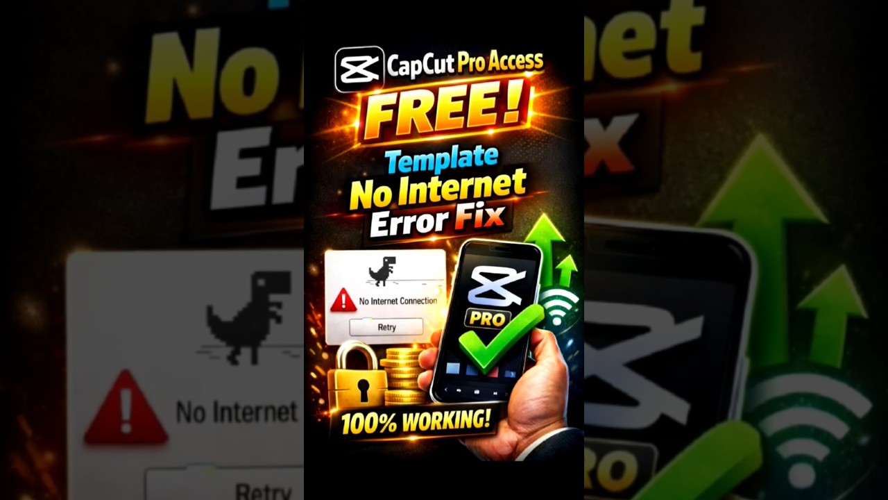 CapCut Pro Access FREE!🤯 Template No Internet Error Fix🤩 