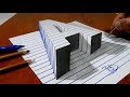 Draw a Letter "A" on Line Paper   3D Trick Art