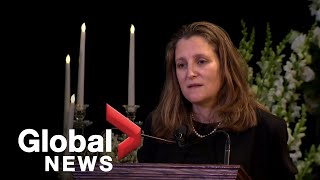 Iran plane crash memorial: Chrystia Freeland offers touching tribute to 57 Canadian victims
