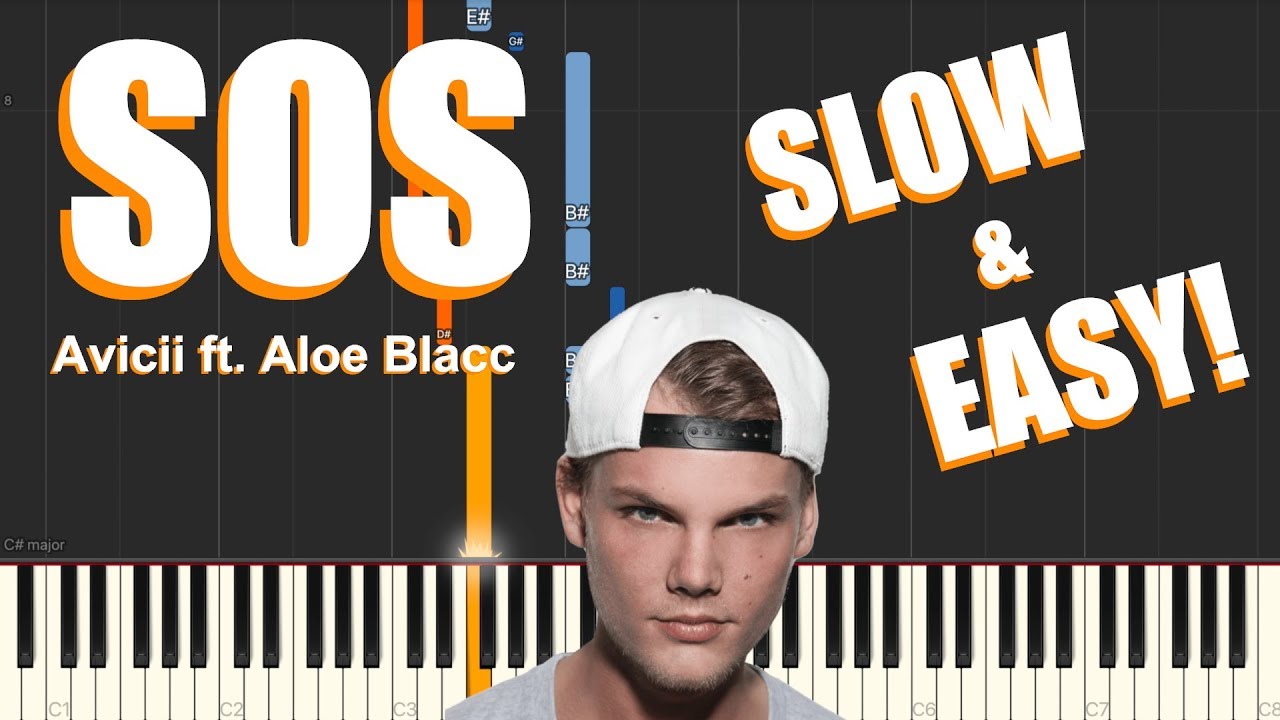 SOS - Avicii ft. Aloe Blacc (SLOW & EASY Piano Tutorial)